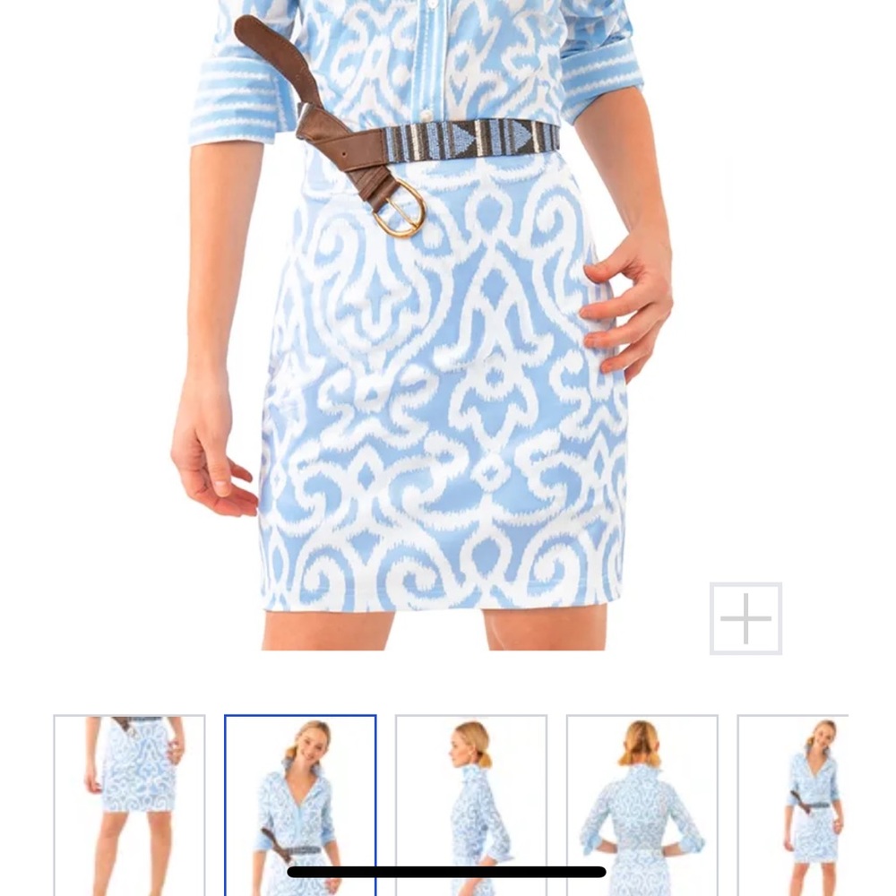 Gretchen Scott small mini skort blue white pattern. New with no tags
